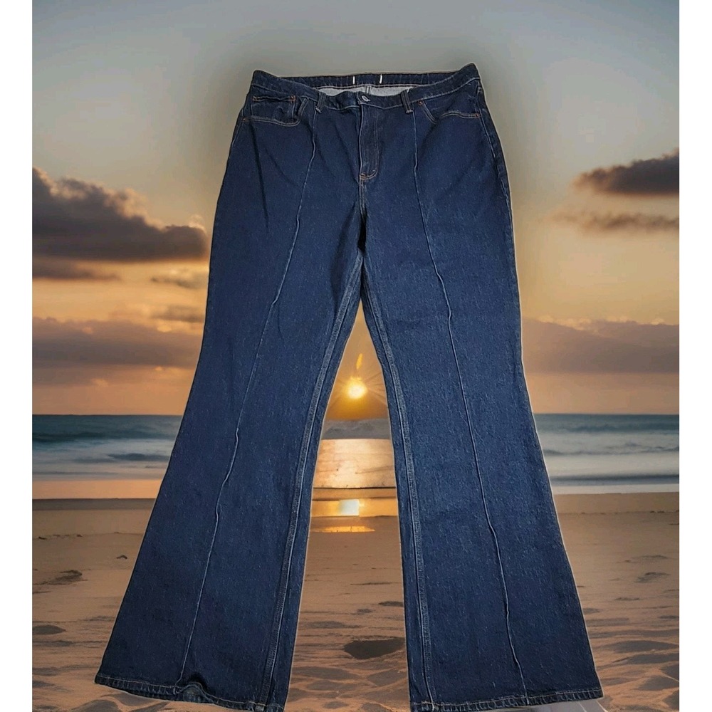 Abercrombie & Fitch Jeans Women 38x34 Dark Wash Vintage Flare High Rise Seam Y2K
